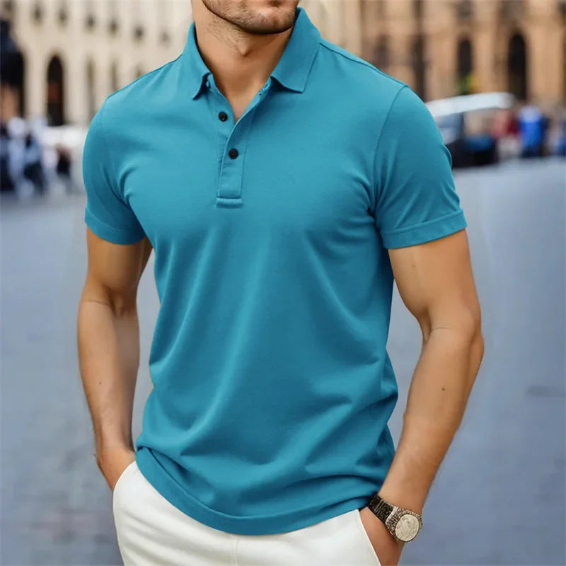 Alvise Smooth Cotton Polo, view 6 - Elena Harper