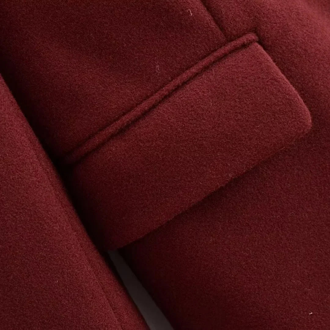 Women's Burgundy Wool Trench Coat – Beatrix