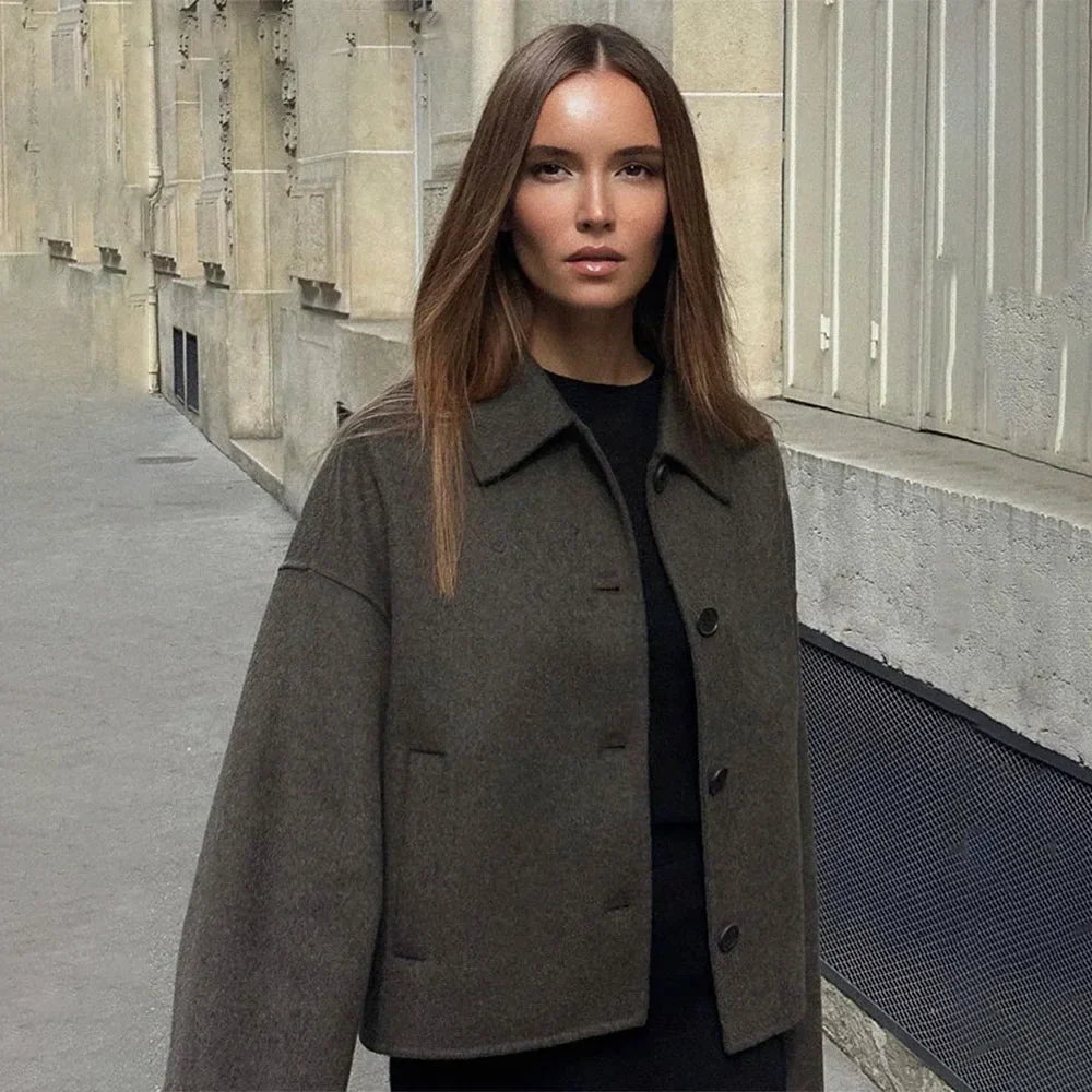 High Collar Soft Jacket - Irvène