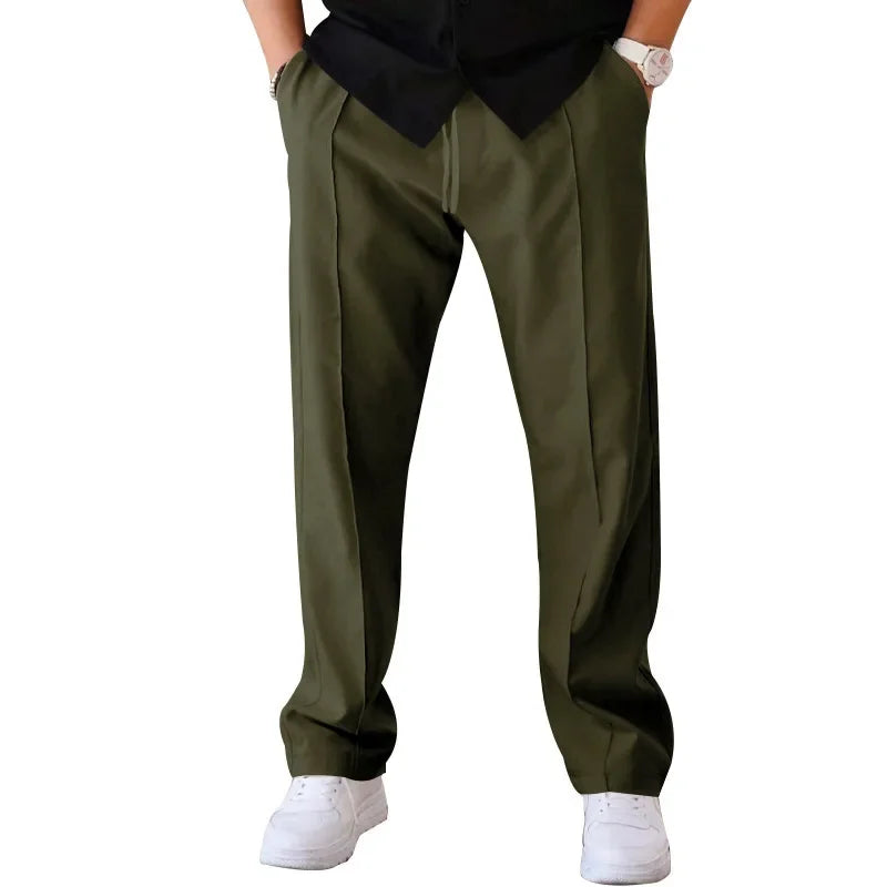 Harrington Oxford Loose-Fit Straight Leg Trousers For Men - Elena Harper