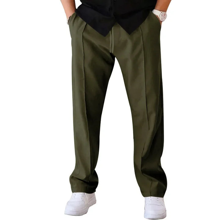 Harrington Oxford Loose-Fit Straight Leg Trousers For Men - Elena Harper