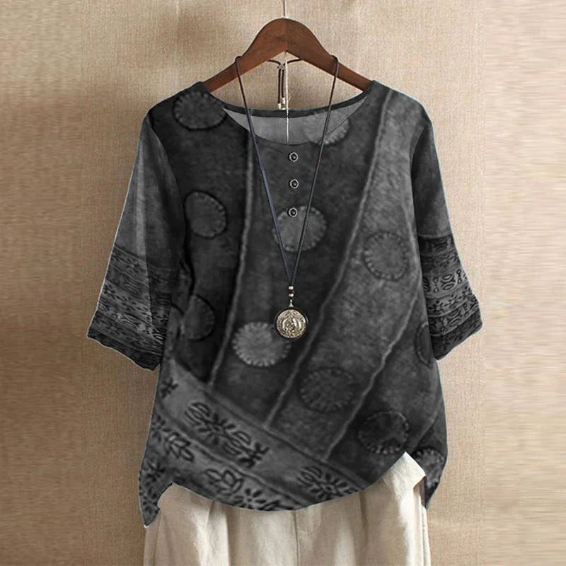 Ruby | Ladies Floral Print Round Neck Top