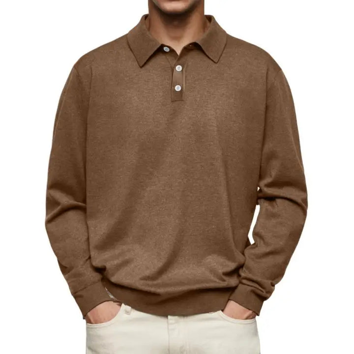 Been Casual Long Sleeve Polo Shirt, view 6 - Elena Harper