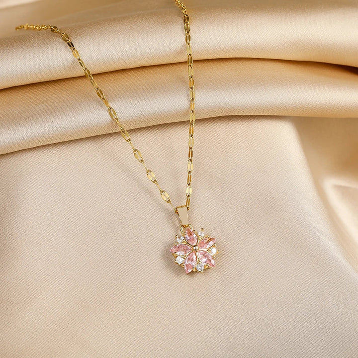 Sandra Elegant Sakura Rose Necklace, view 6 - Elena Harper