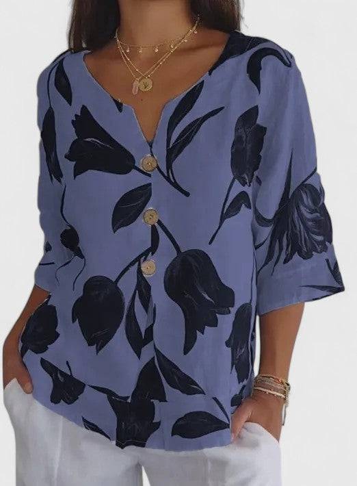 Isabel™  |  Elegant Floral Print Blouse