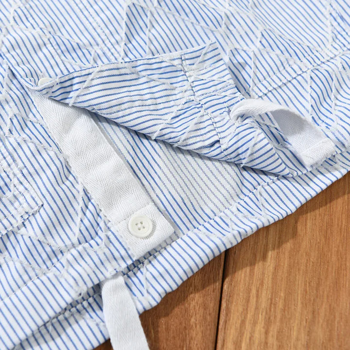 High-Quality Men's Business Blouse in Classic Blue - Elena Harper