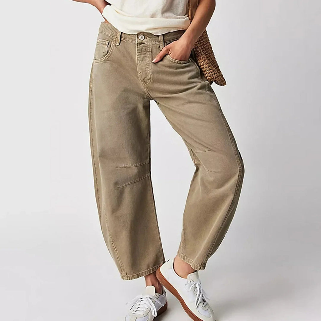 Ladies Casual Wide Jeans – Comfortable Stretch Denim, Casual Pants for Daily Use