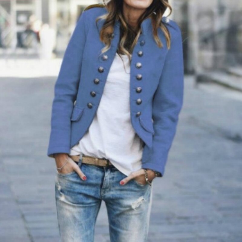 Women's Modern Button Blazer for a Slim & Trendy Look, view 5 - Elena Harper