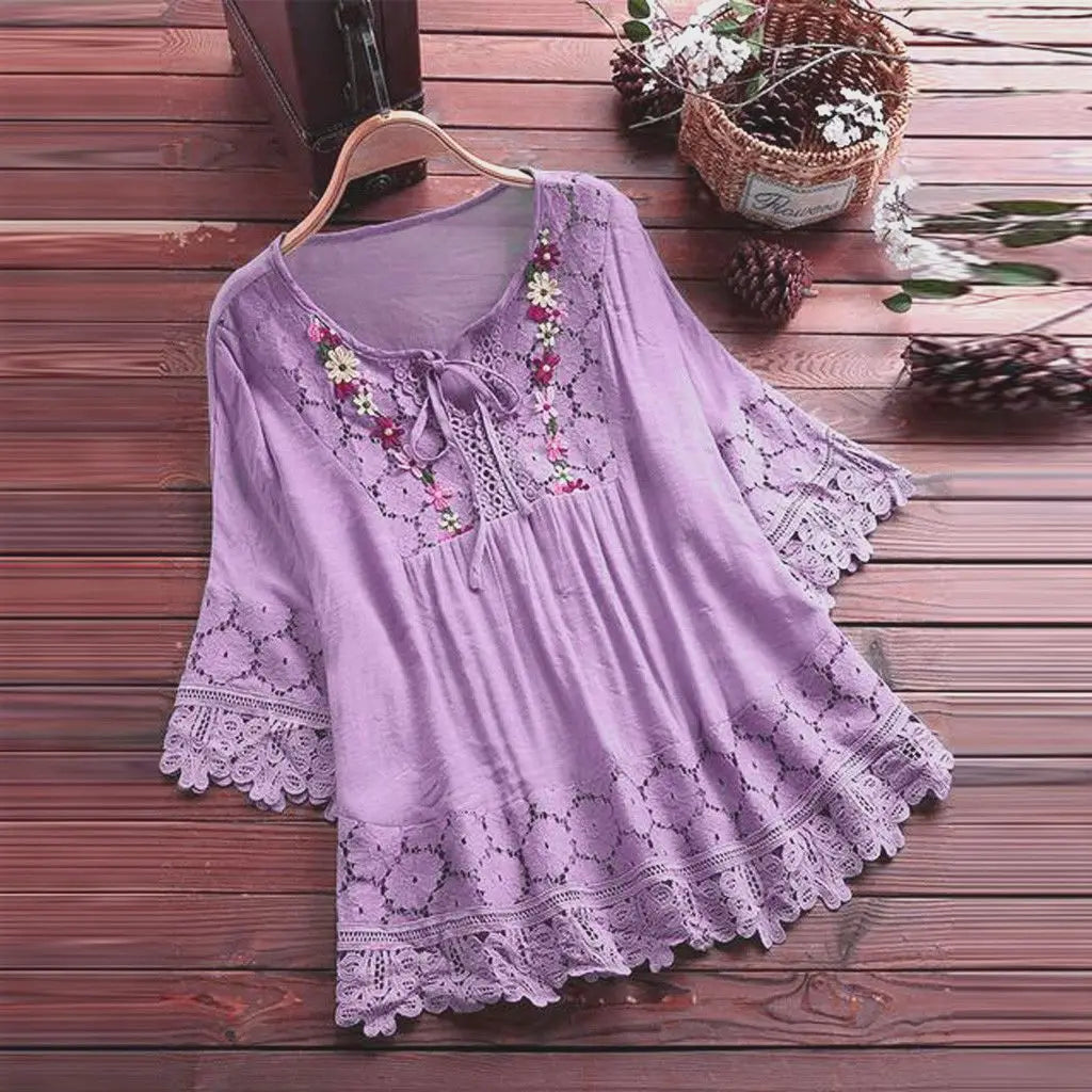 Lavinella Elegant Lace Blouse, view 7 - Elena Harper