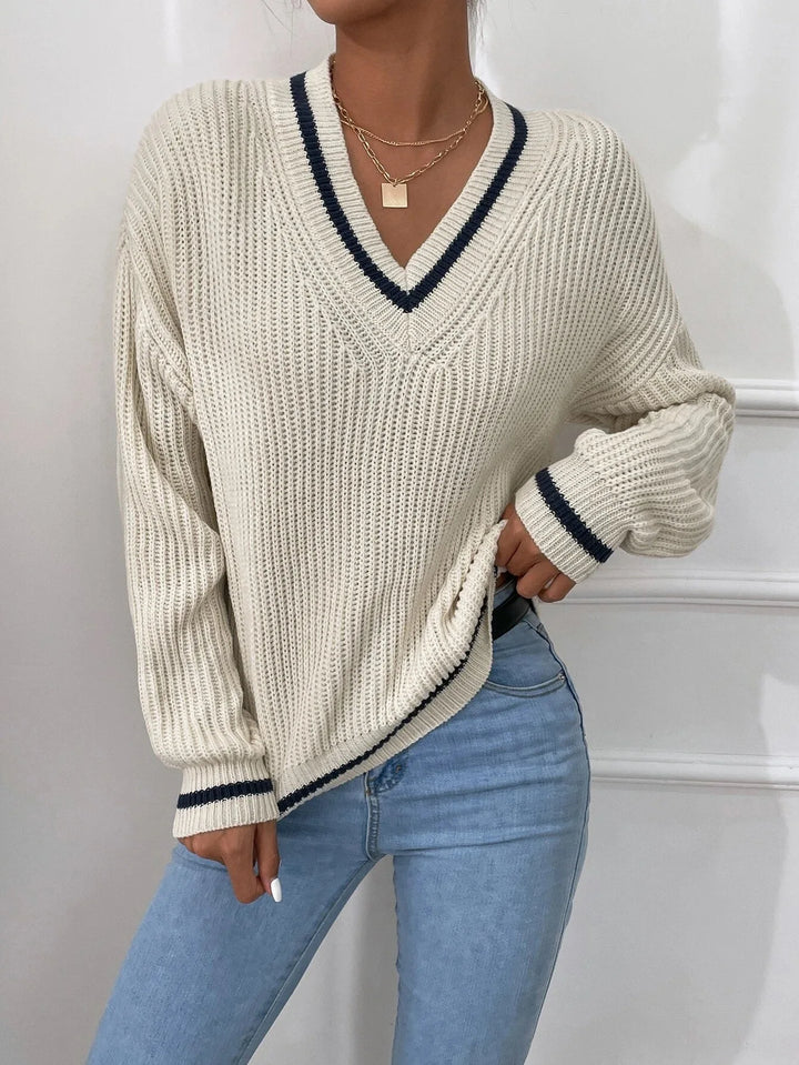 Marina | Striped Waffle Knit Sweater