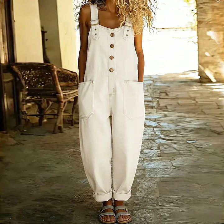 Mae | Vintage Cotton Denim Dungarees with Adjustable Straps