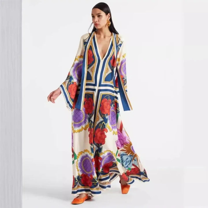 Sculpted Elegance™ Floral Maxi Dress