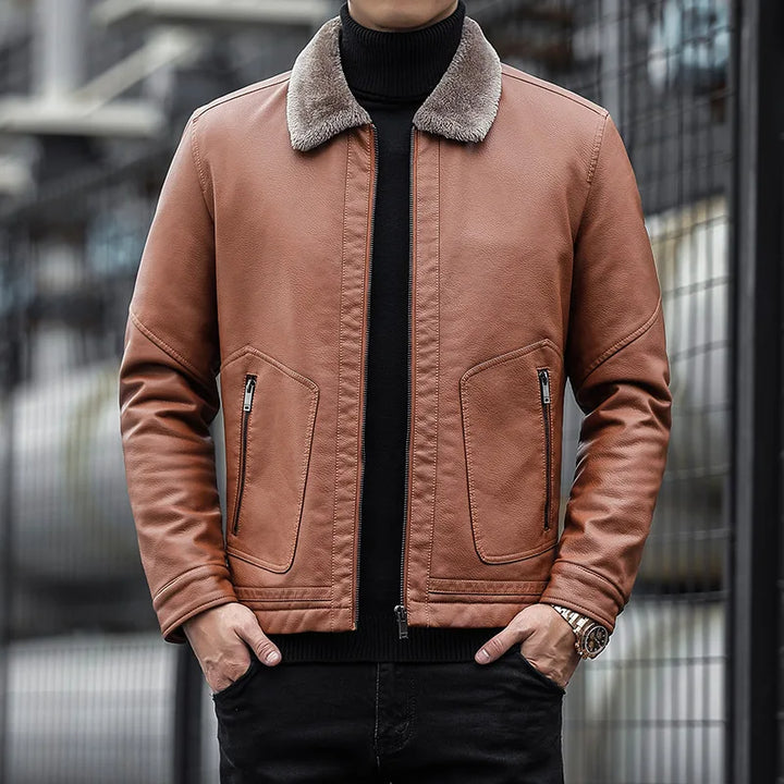 Men's Jacket with Wool Collar - Romain