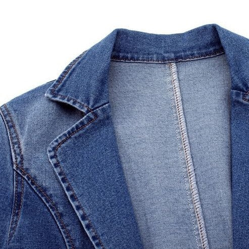 Ella - Women's Modern Denim Blazer - Elegant and Casual - Women