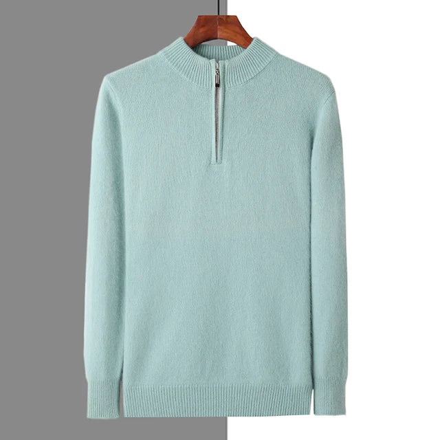 Emma & Rose cashmere zip-up sweater — premium knitwear