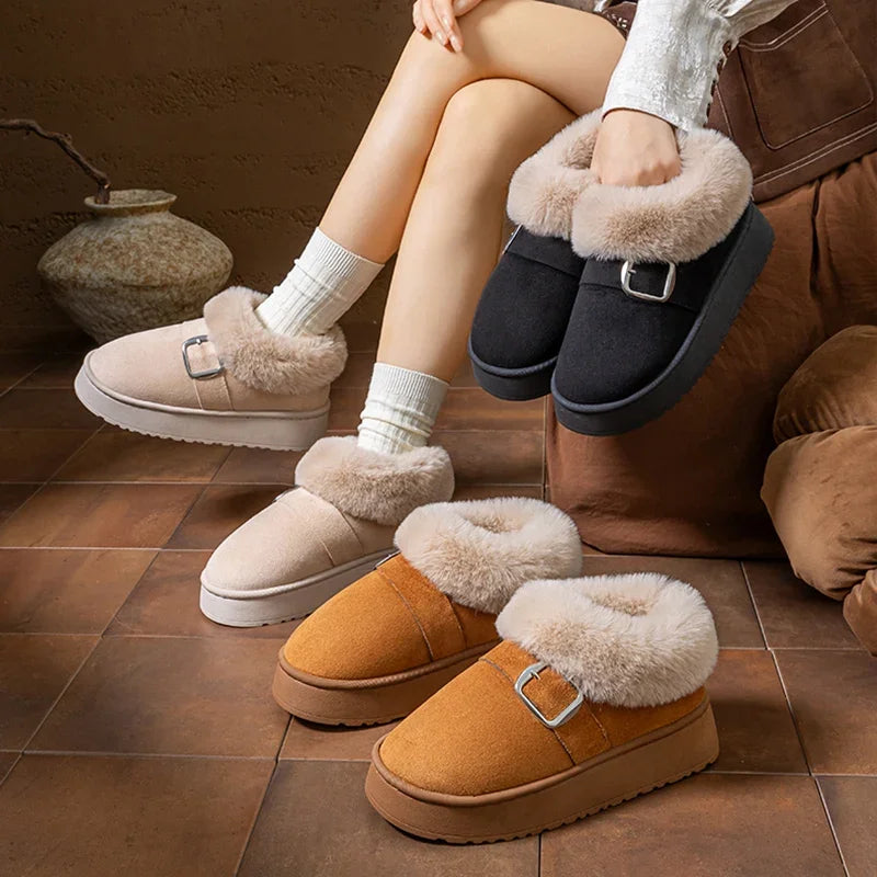 Women's Faux Fur Buckle Ankle Boots Suvrelle, view 6 - Elena Harper