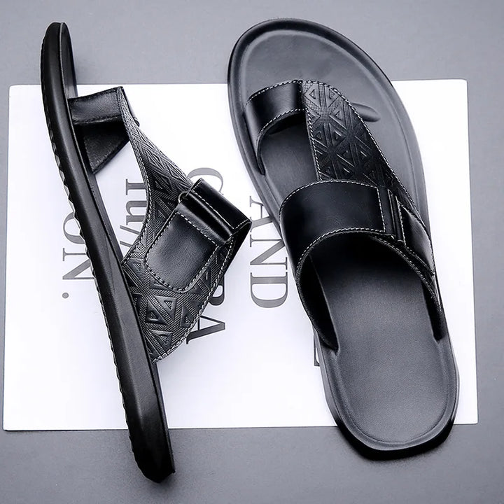 ASTON™ | Leather Sandals with Toe Strap