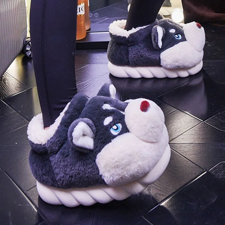 Cute Husky Women's Slippers Novi, view 2 - Elena Harper