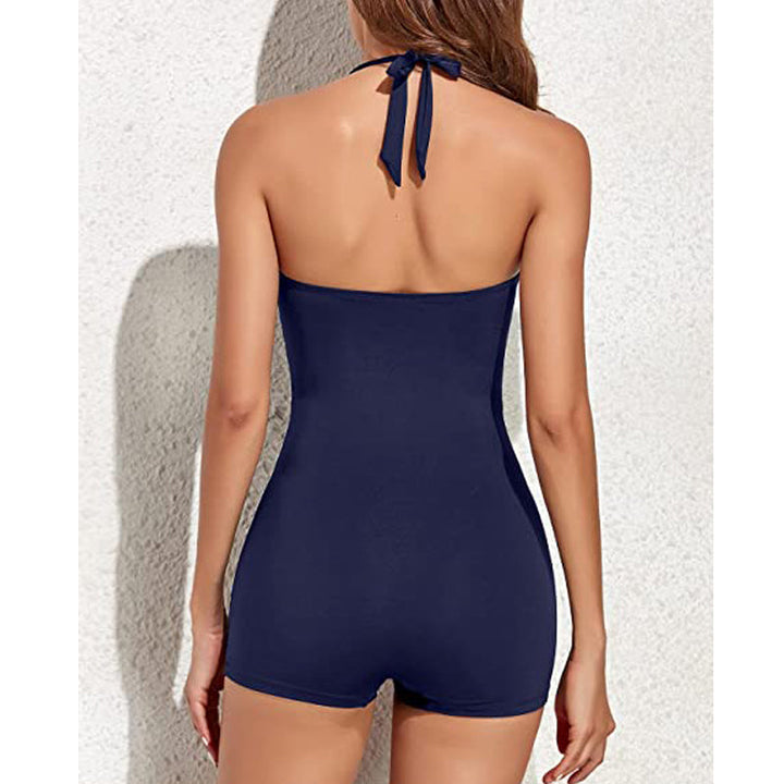 Halter Sculpting Swimsuit – Elegant Slimming Silhouette