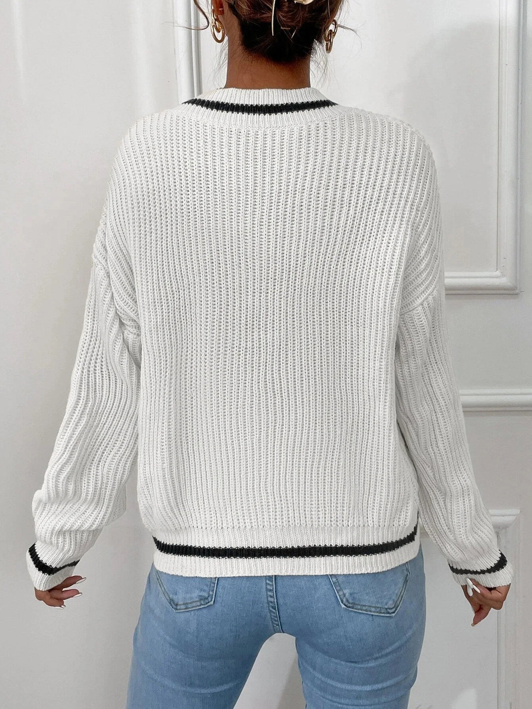 Marina | Striped Waffle Knit Sweater