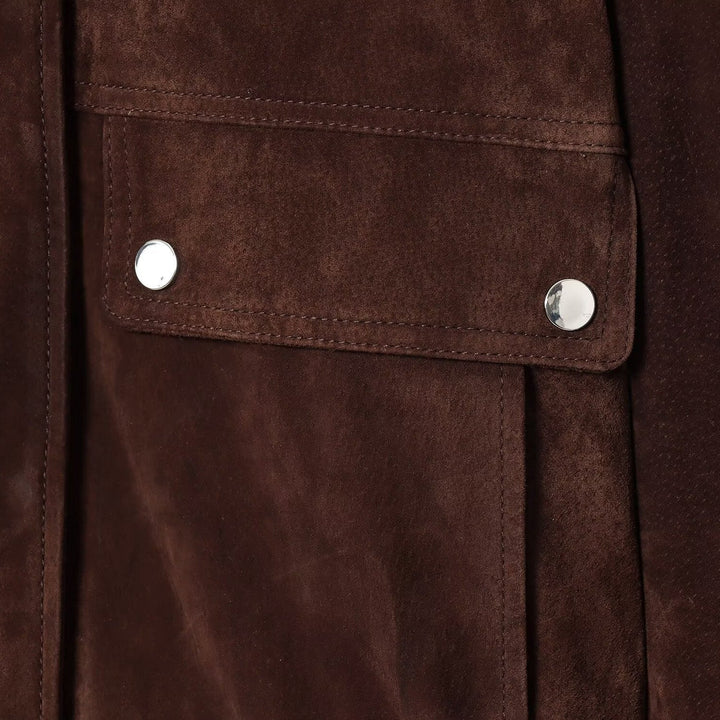 Suede Jacket with Front Pockets for Women - Mireane