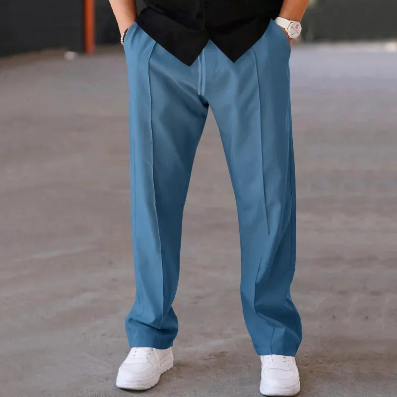 Harrington Oxford Loose-Fit Straight Leg Trousers For Men - Elena Harper