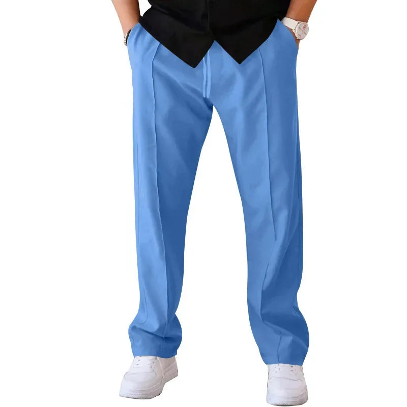 Harrington Oxford Loose-Fit Straight Leg Trousers For Men - Elena Harper