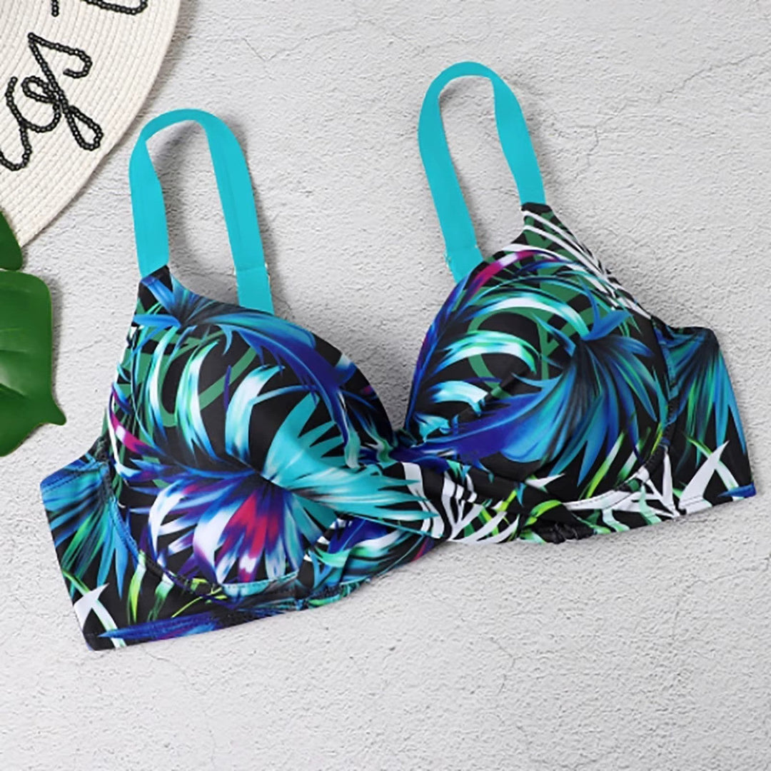 Ana | High-waisted bikini with straps and tropical print