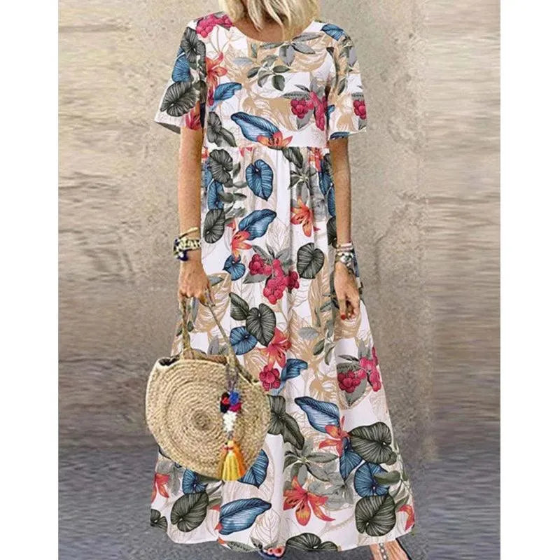 Catherine Vintage Boho Long Summer Dress, view 2 - Elena Harper