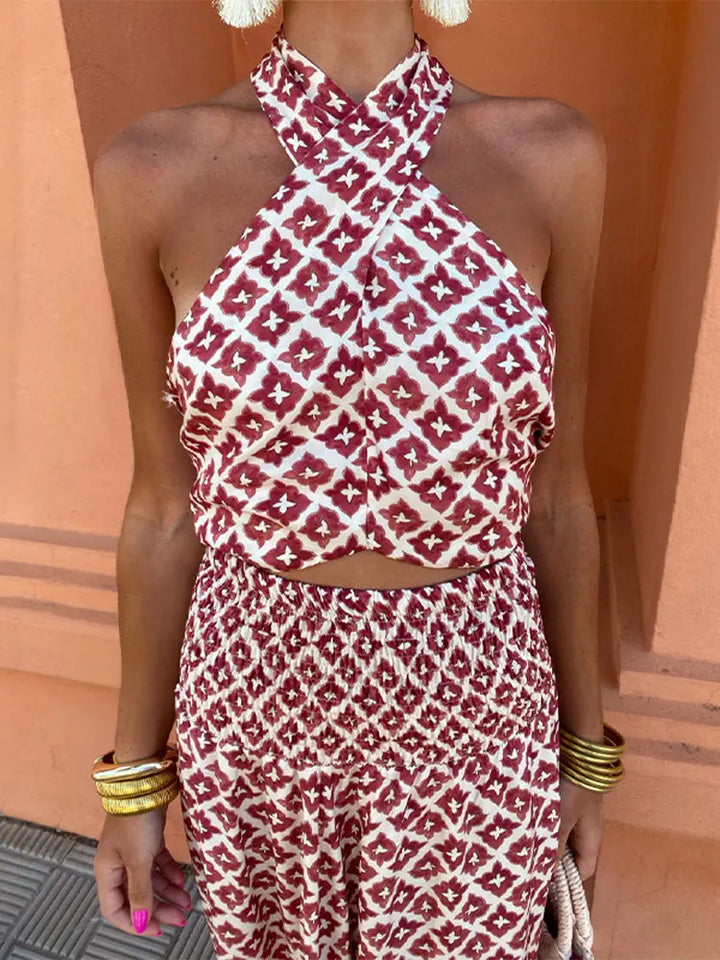 Women's Elegant Off-Shoulder Ruffle Two-Piece Set