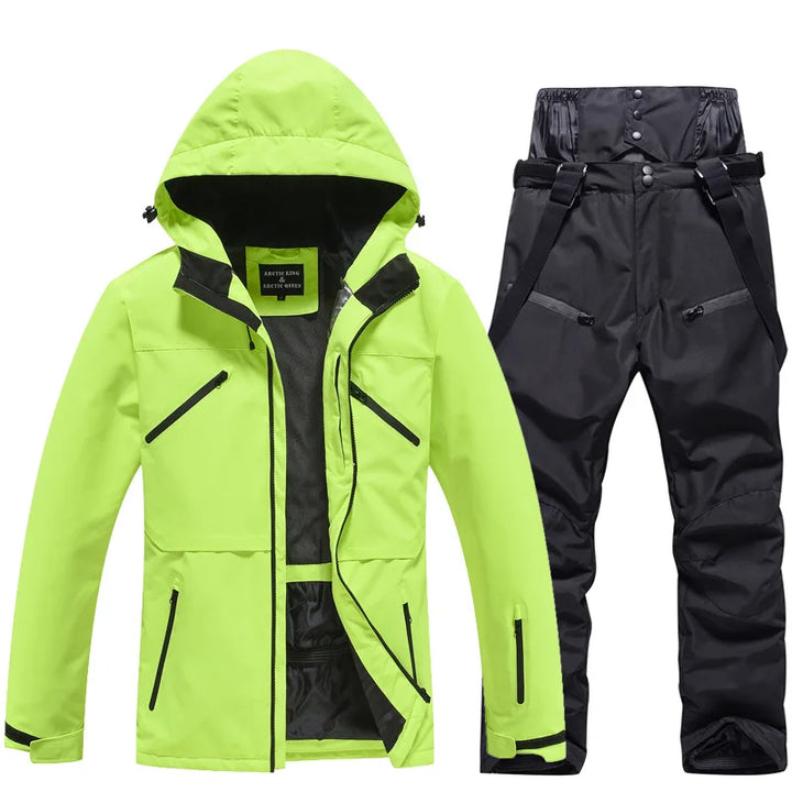 Unisex Insulated Winter Ski Suit – Breathable Jacket and Pants for Snowboarding