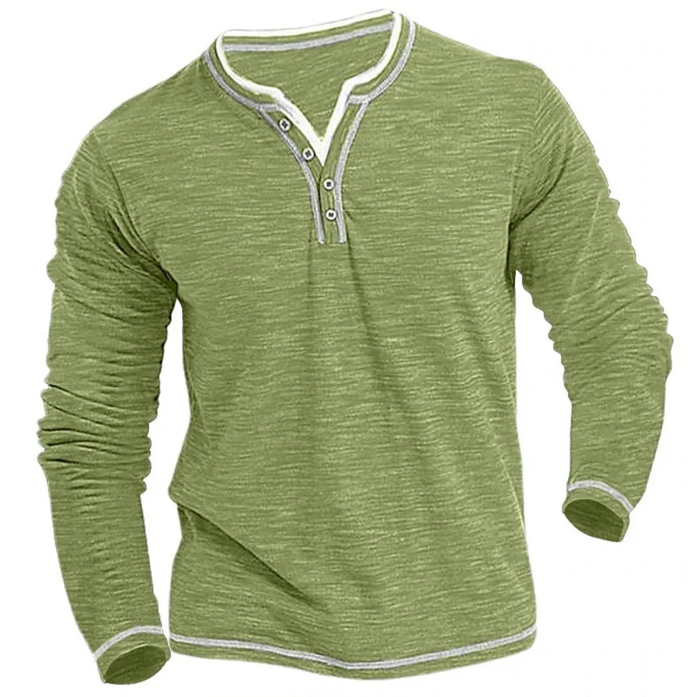 Andrew Long Sleeve V-Neck T-Shirt, Stylish & Comfortable, view 3 - Elena Harper