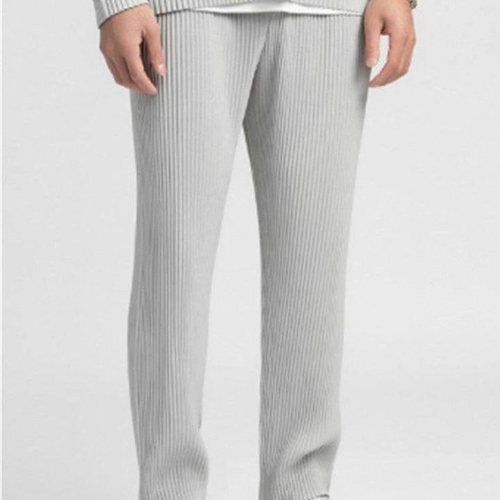 Emma & Rose Manhattan Hamish Pisa Ribbed Cotton Pantalon, front view showing ribbed fabric and tailored fit.
