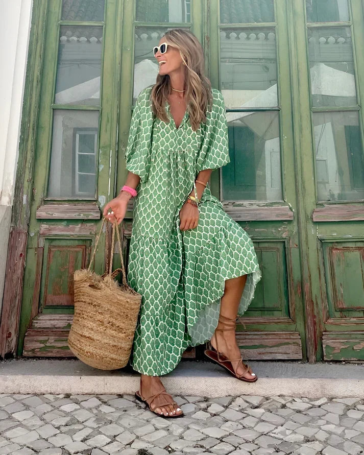 Linda Elegant Summer Dress, view 4 - Elena Harper