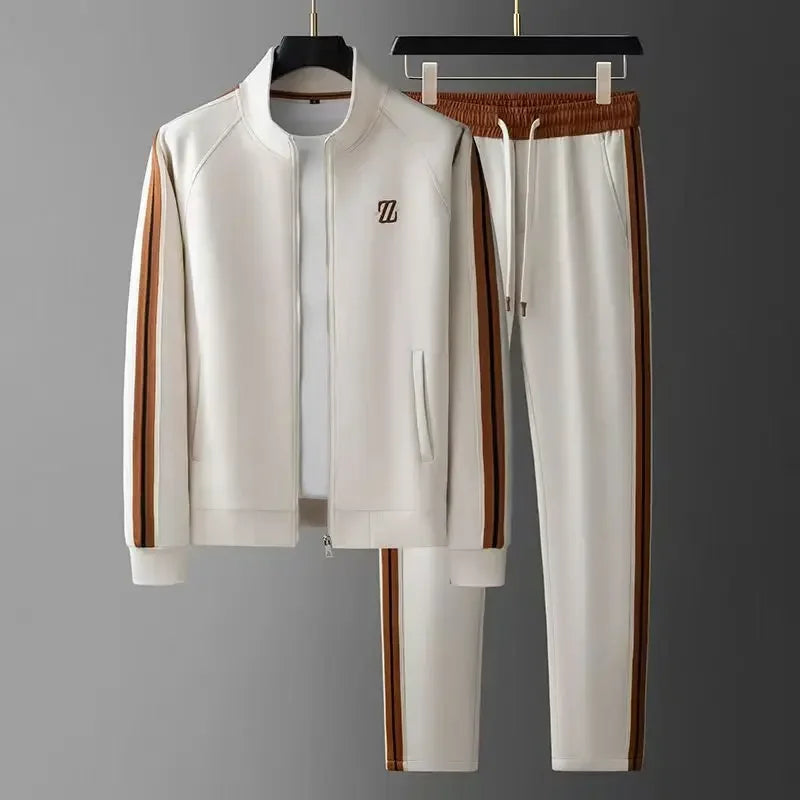 Ladies Jogging Suit with Leather Details and Adjustable Drawstring Pants