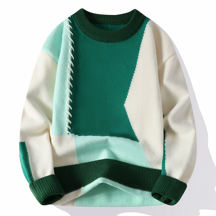 Patchwork Men's Sweater Jasper - Elena Harper