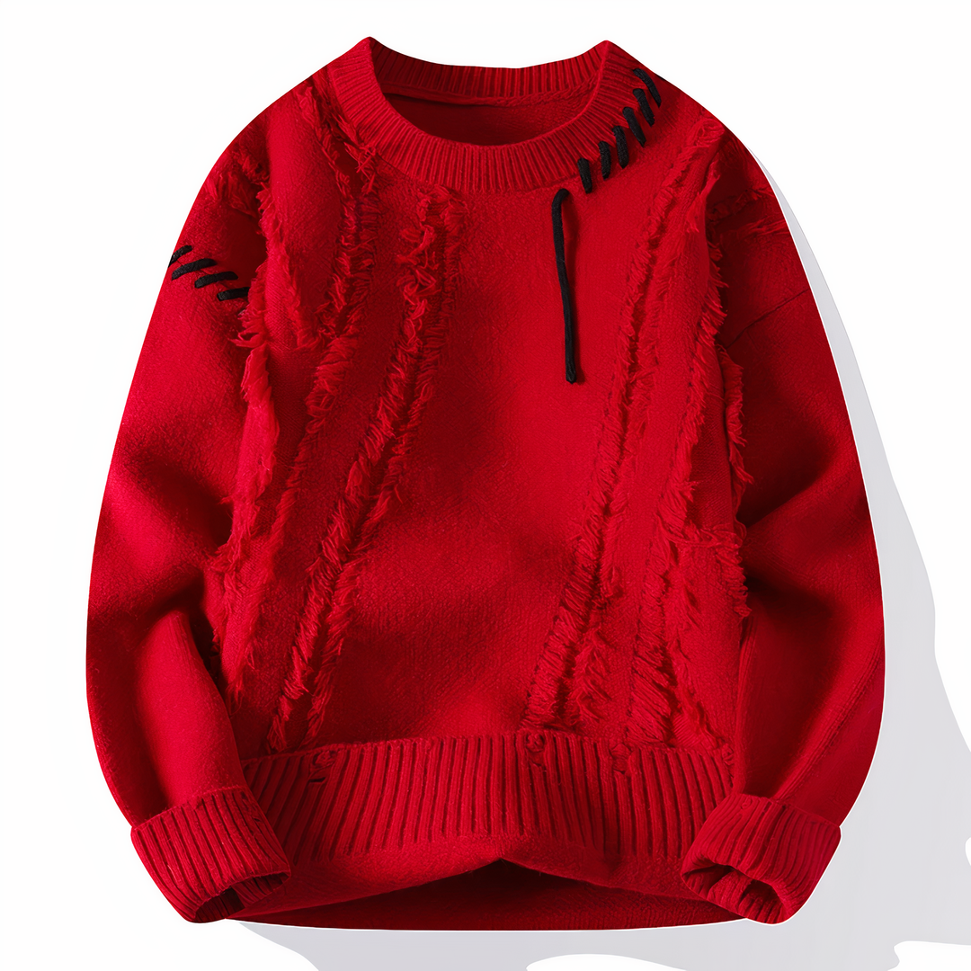 Patchwork Men's Sweater Jasper, view 8 - Elena Harper