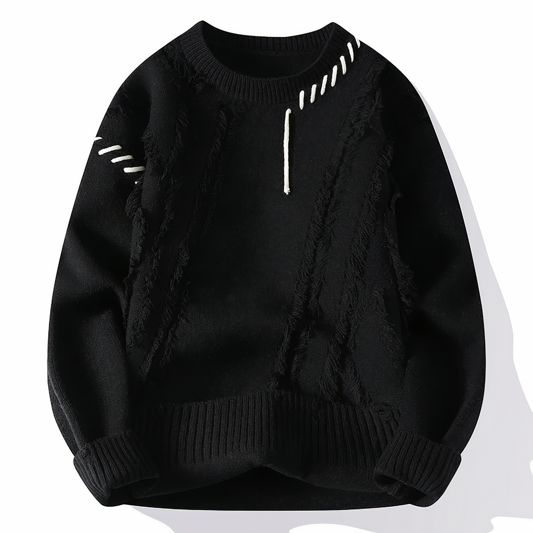 Patchwork Men's Sweater Jasper, view 9 - Elena Harper