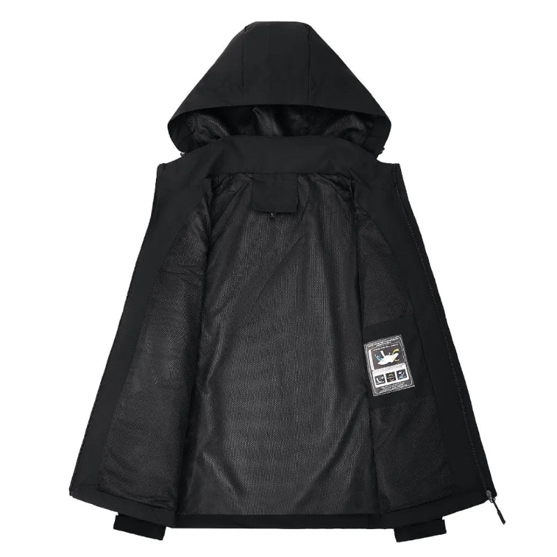 Men's Lightweight Hooded Rain Jacket - Weatherproof & Reflective