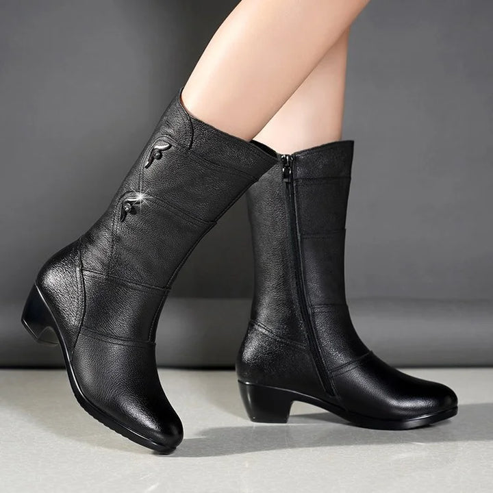 Geox | Mid-calf boots with wide heel and elegant design