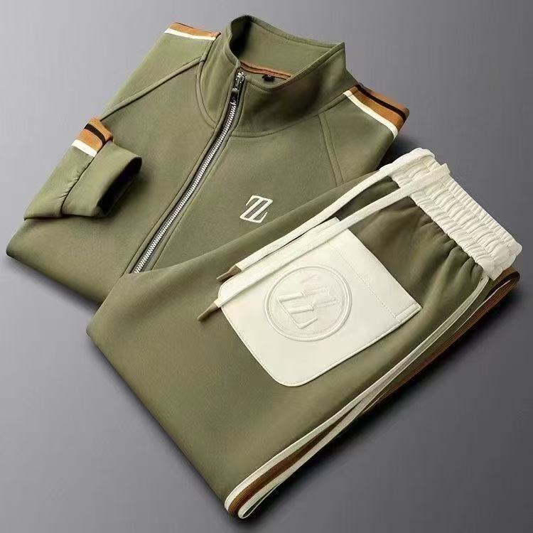 Ladies Jogging Suit with Leather Details and Adjustable Drawstring Pants