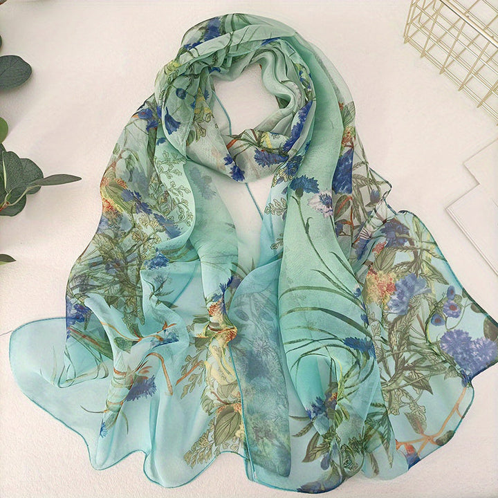 Vintage Floral Print Scarf