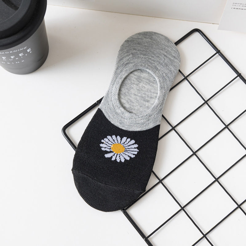Casual Socks with Chrysanthemum Patterns