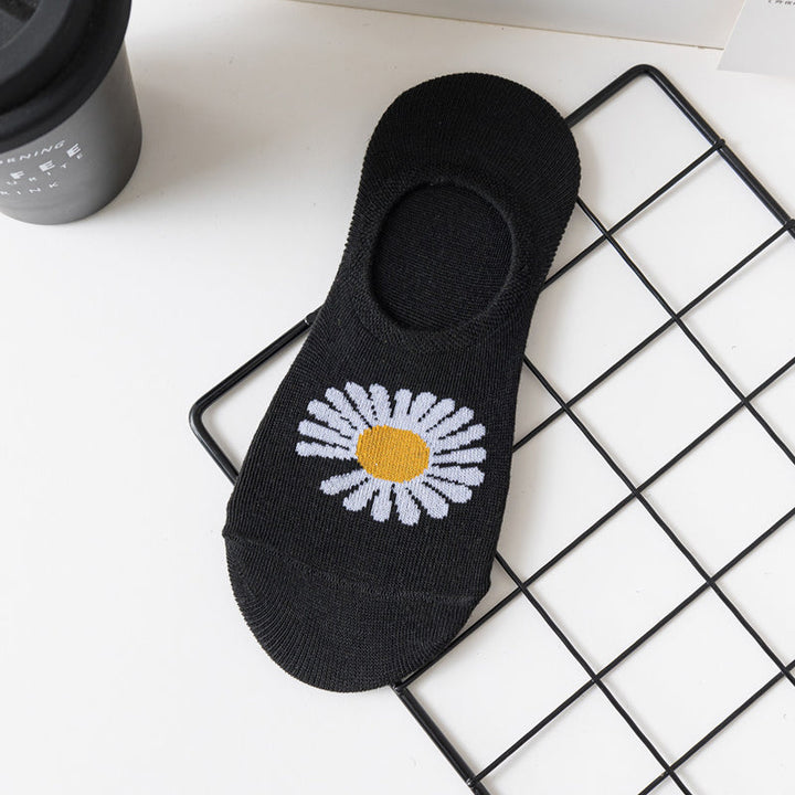 Casual Socks with Chrysanthemum Patterns
