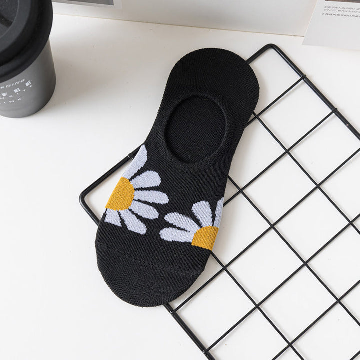 Casual Socks with Chrysanthemum Patterns