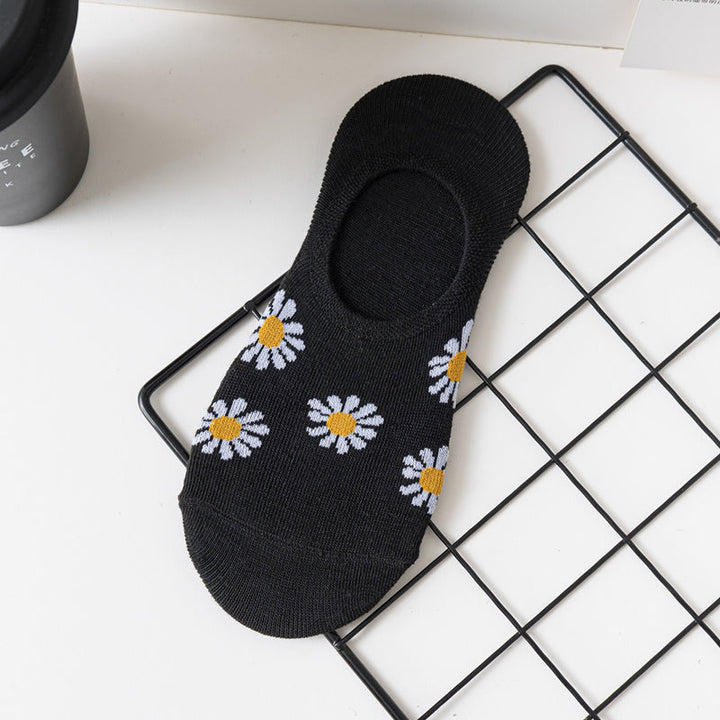 Casual Socks with Chrysanthemum Patterns