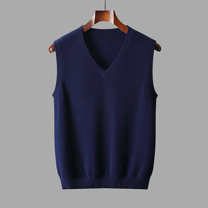 Men's Merino Wool Blend V-Neck Gilet