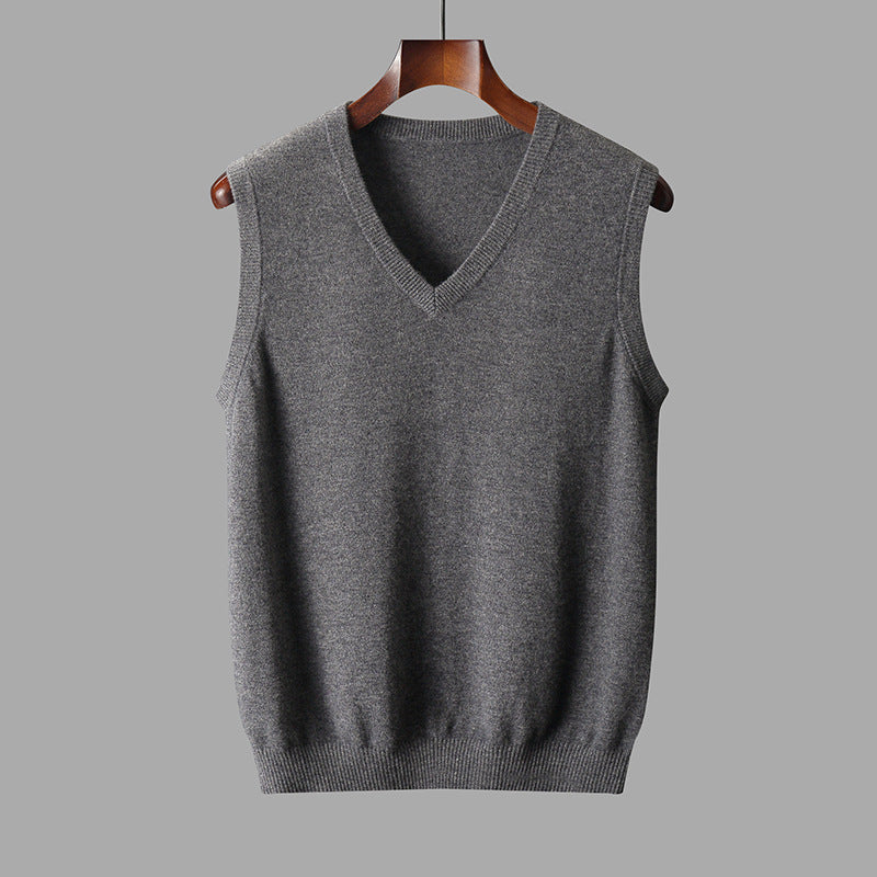 Men's Merino Wool Blend V-Neck Gilet