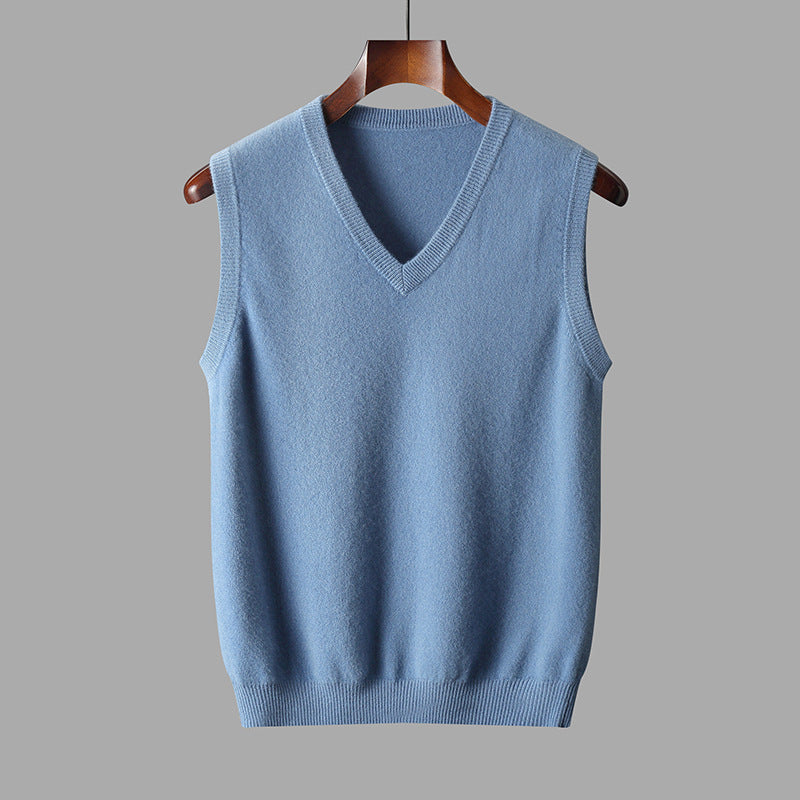 Men's Merino Wool Blend V-Neck Gilet