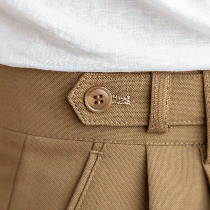 Men's Elegant Pleated Chino Trousers